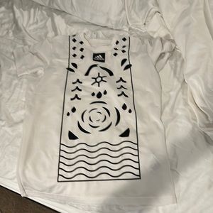 Adidas white dry fit tennis shirt